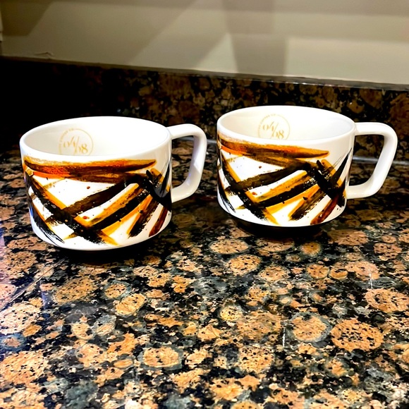 Starbucks 2014 Artisan Series 04/08 Limited Edition 12oz Coffee Mugs (Set of 2) - Picture 1 of 10